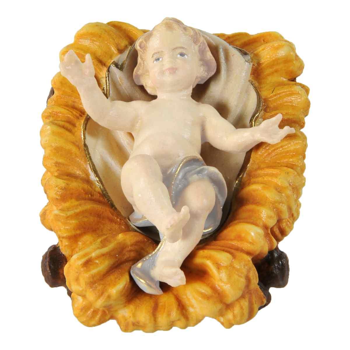 Statua cm.15 Scultura in Legno Culla Gesù Bambino | Ulpe