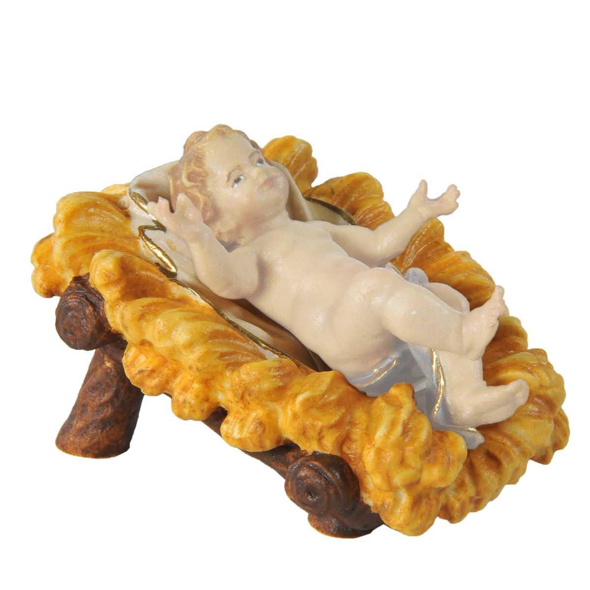 Statua cm.15 Scultura in Legno Culla Gesù Bambino | Ulpe