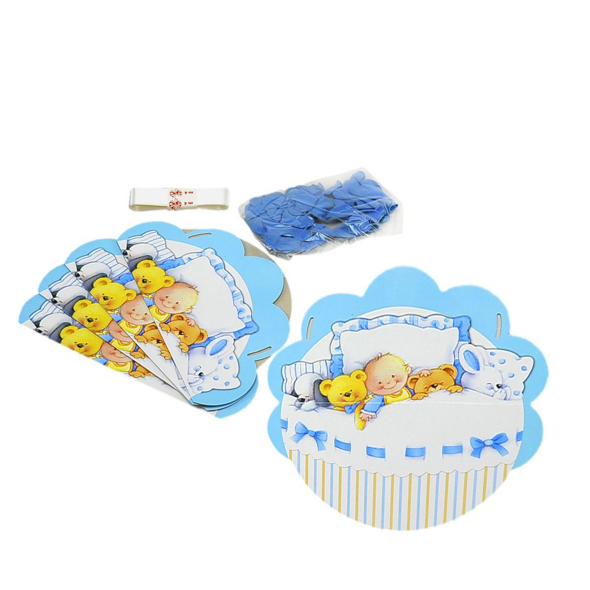 Festone Party Nascita Azzurro Con Palloncini Mt.2,30 |M2 Store