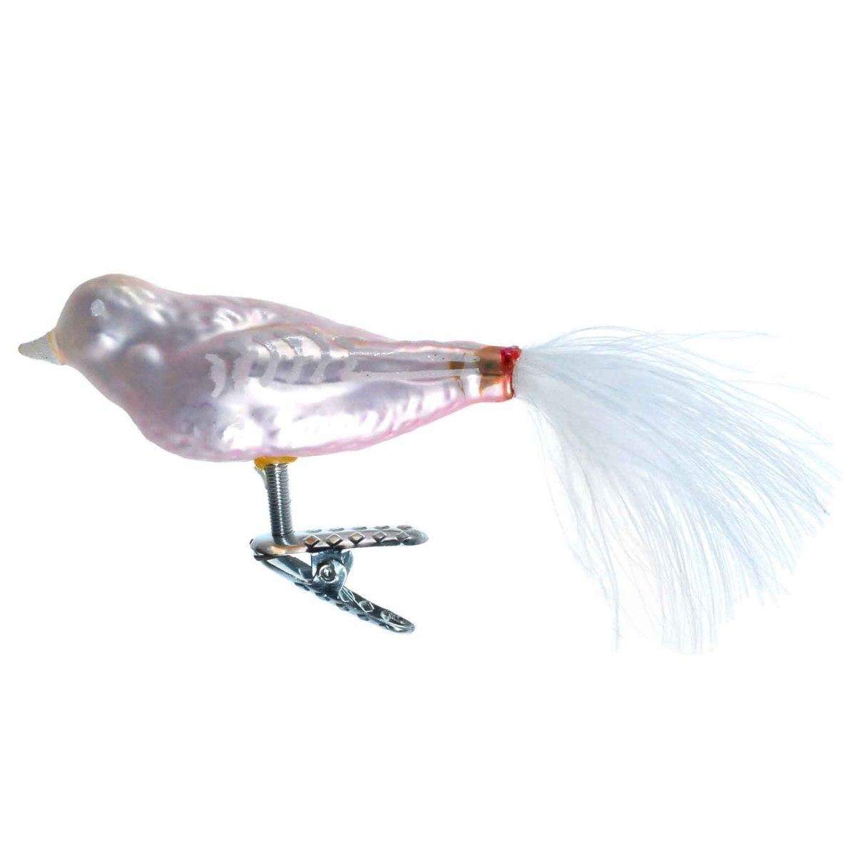 Pallina Natale Vetro Collection cm.15 Uccello Rosa |Inge's Glass