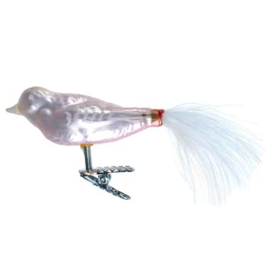 Pallina Natale Vetro Collection cm.15 Uccello Rosa |Inge's Glass