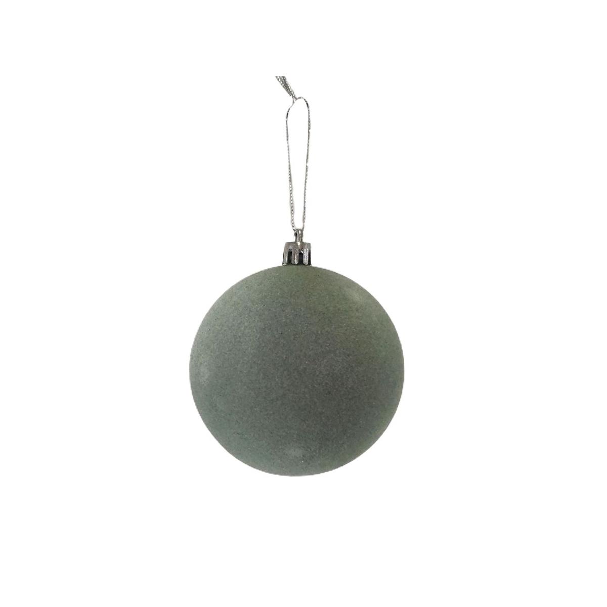 Pallina Natale cm.Ø8 Velluto Verde Oliva |Vacchetti