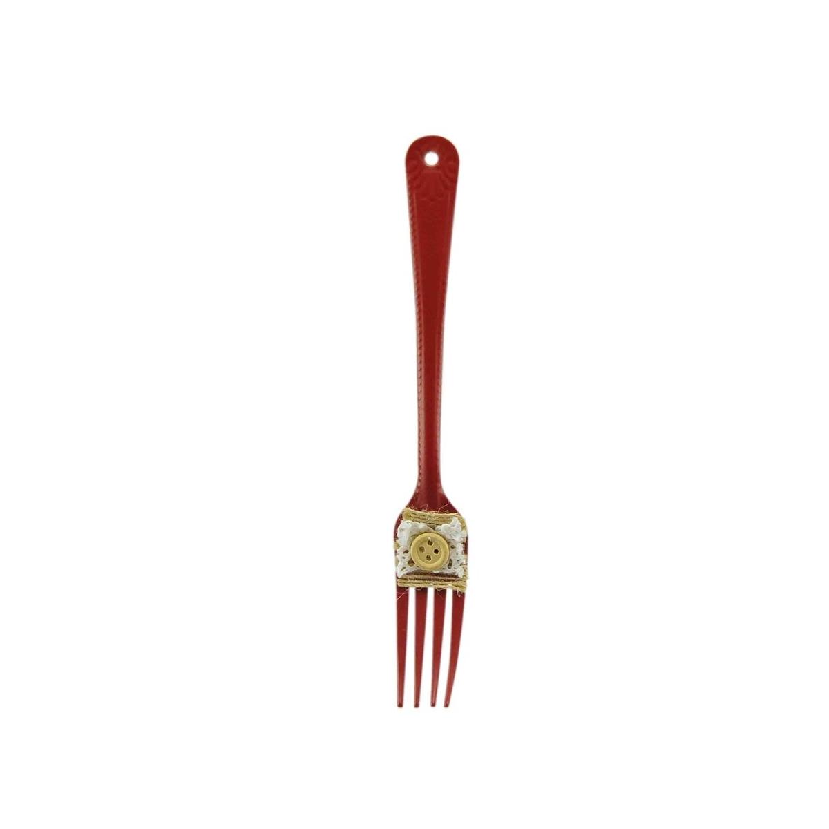 Decorazione Natalizia Forchetta Natale Metallo con Merletto cm.17 |M2 Store
