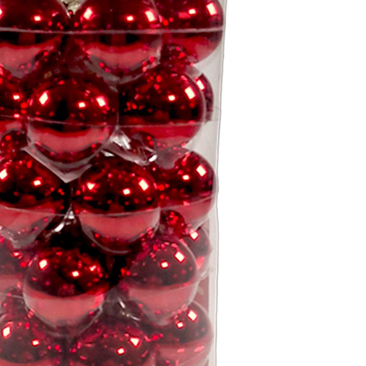 Pallina Natale Vetro cm.Ø4 Rosso Lucido Set pz.36 |Silani