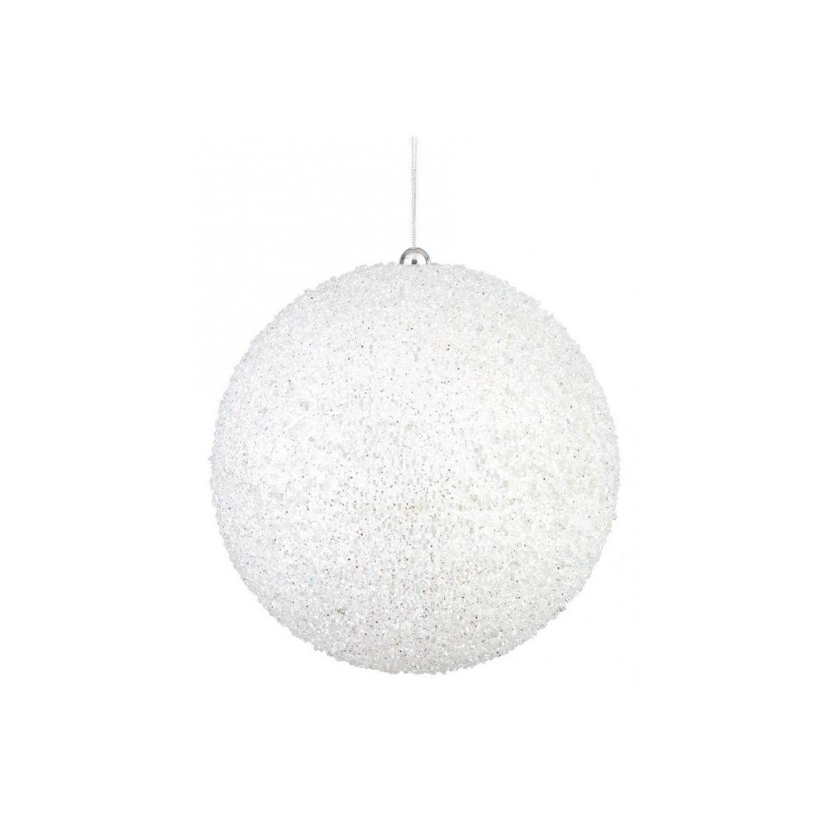 Pallina Natale cm.Ø20 Bianco con Glitter |Bizzotto