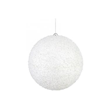 Pallina Natale cm.Ø20 Bianco con Glitter |Bizzotto
