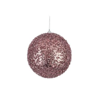 Pallina Natale cm.Ø15 Rosa con Glitter |Bizzotto