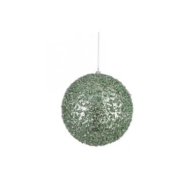 Pallina Natale cm.Ø15 Verde con Glitter |Bizzotto