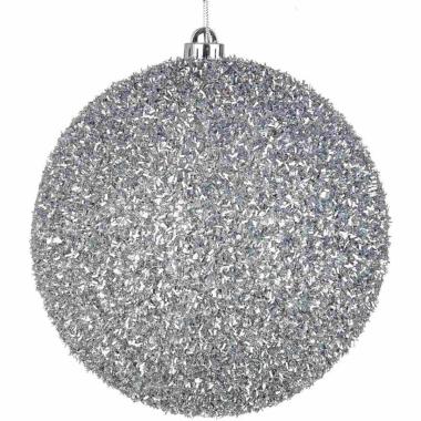 Pallina Natale cm.Ø20 Argento con Glitter |Bizzotto
