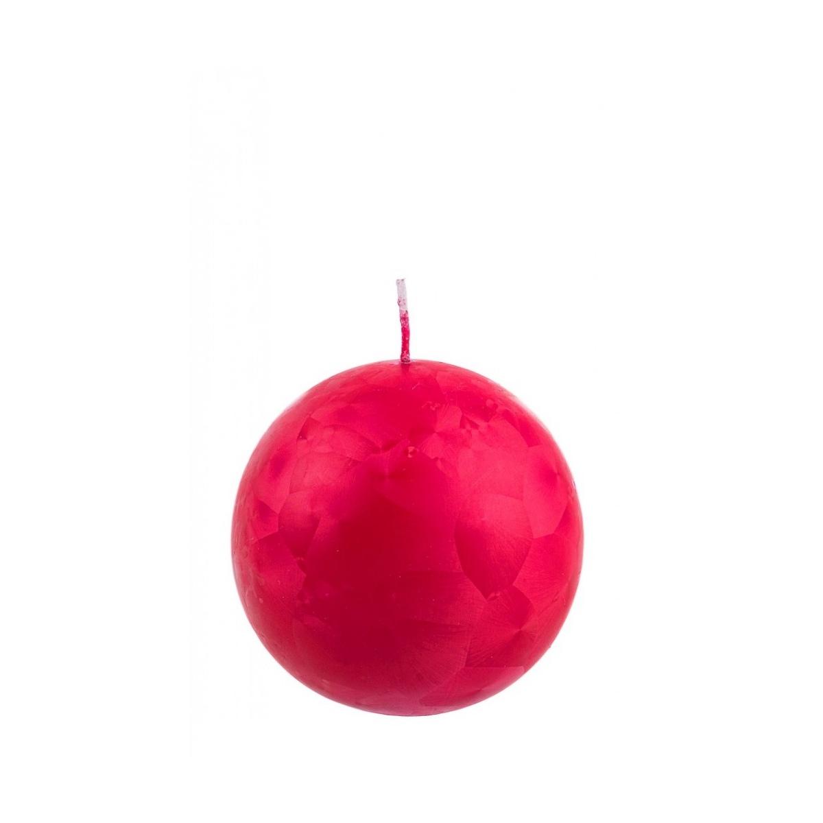 Candela cm.Ø10 Sfera Rossa Decorata |Bizzotto
