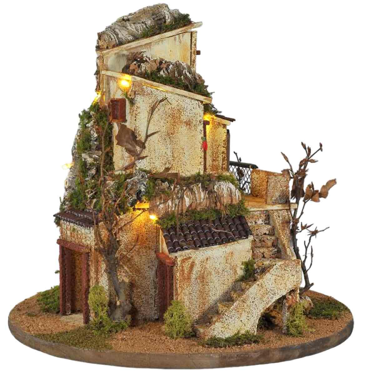Paesaggio con Luci Circolare Girevole cm.Ø40xH42 PR02 | Arte del Presepe