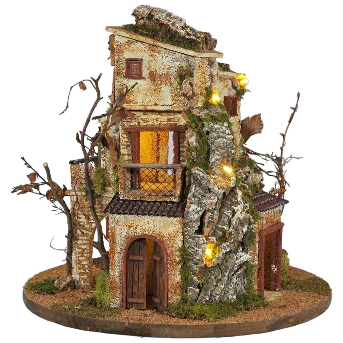 Paesaggio con Luci Circolare Girevole cm.Ø40xH42 PR02 | Arte del Presepe