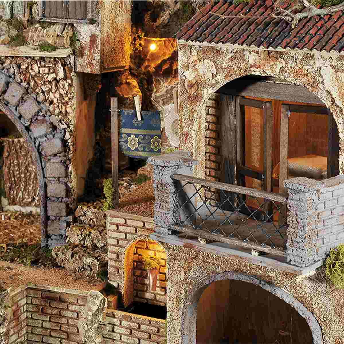 Paesaggio con Luci Fontana Forno Ambientazioni cm.77x57xH60 PR12 | Arte del Presepe