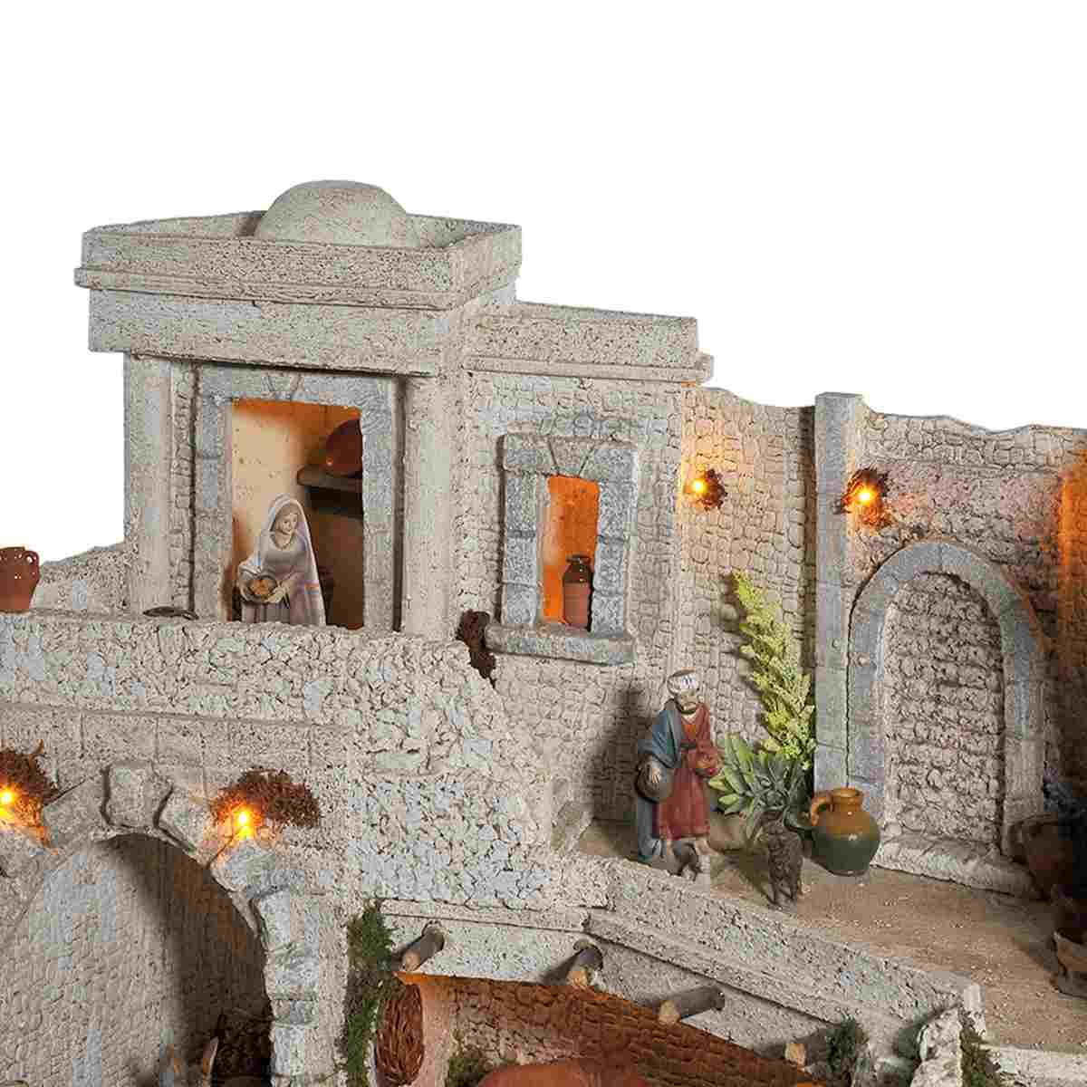 Paesaggio con Luci Arabo con Natività cm.10 cm.77x57xH50 PR74 | Arte del Presepe