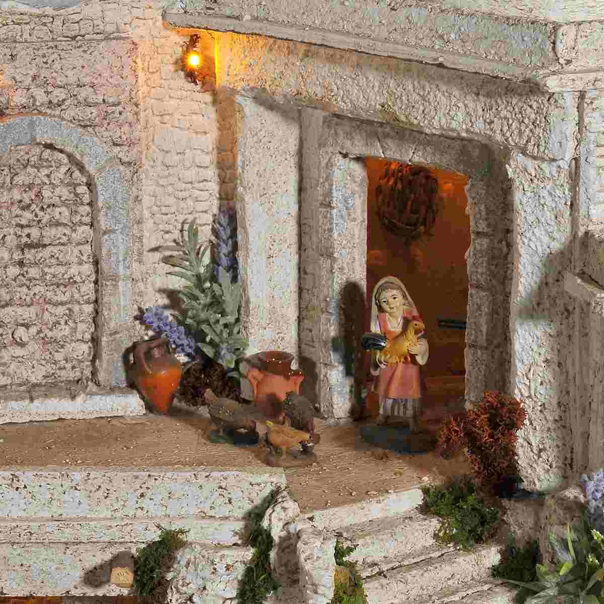 Paesaggio con Luci Arabo con Natività cm.10 cm.77x57xH50 PR74 | Arte del Presepe
