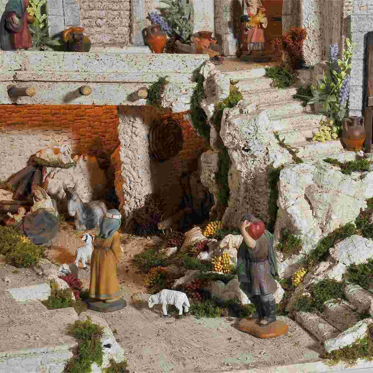 Paesaggio con Luci Arabo con Natività cm.10 cm.77x57xH50 PR74 | Arte del Presepe