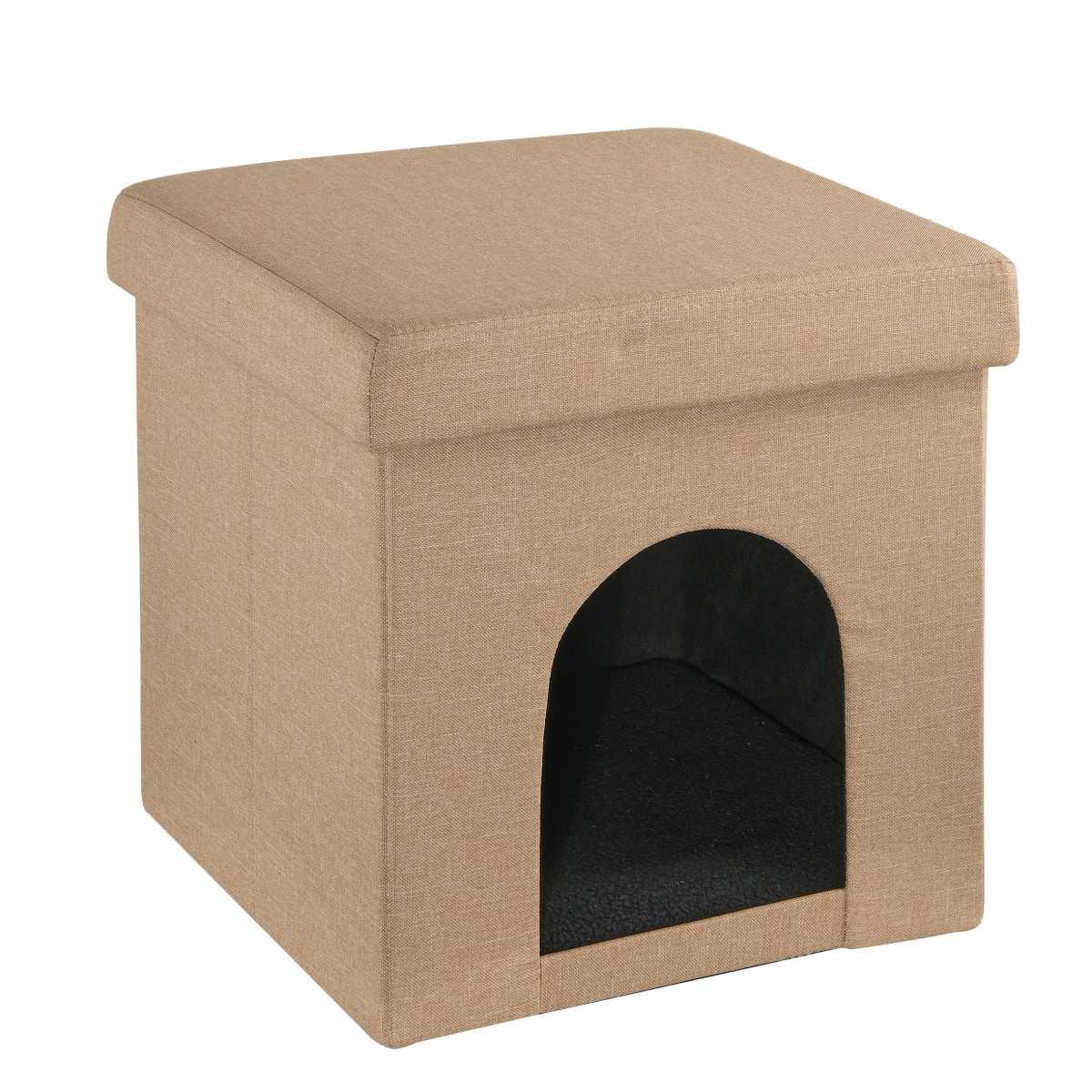 Cuccia Pouf Pieghevole Tessuto Tortora cm.38x38 | Montemaggi