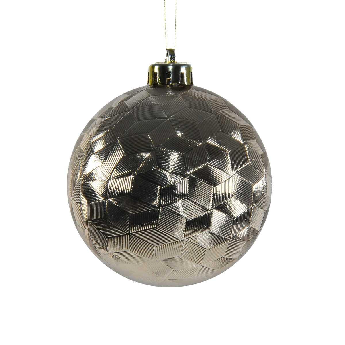 Pallina Natale cm.Ø8 Oro Assortita Set pz.4 |Mazzeo