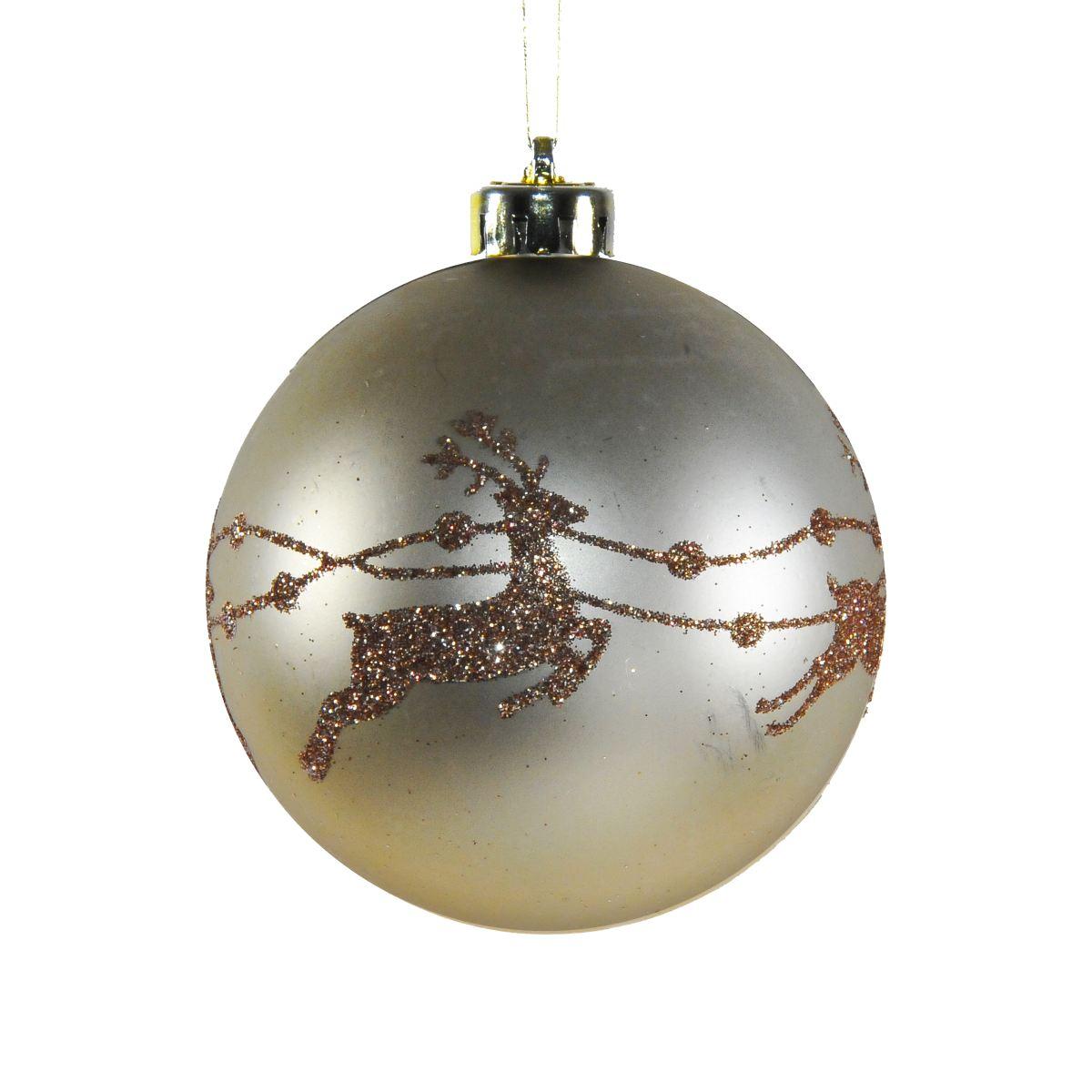 Pallina Natale cm.Ø8 Oro Assortita Set pz.4 |Mazzeo