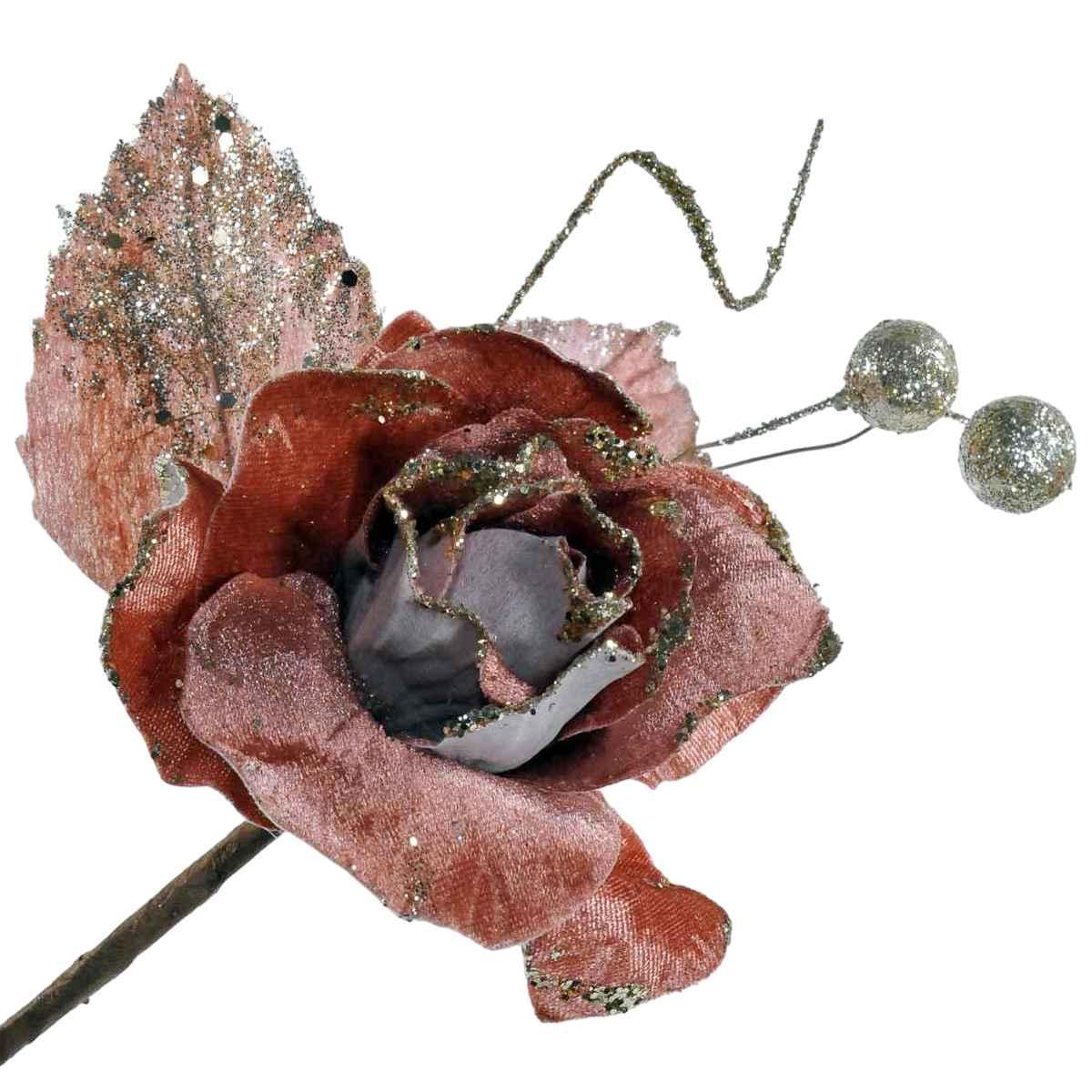 Fiore Natale Rosa Glitterata cm.70 |Mazzeo
