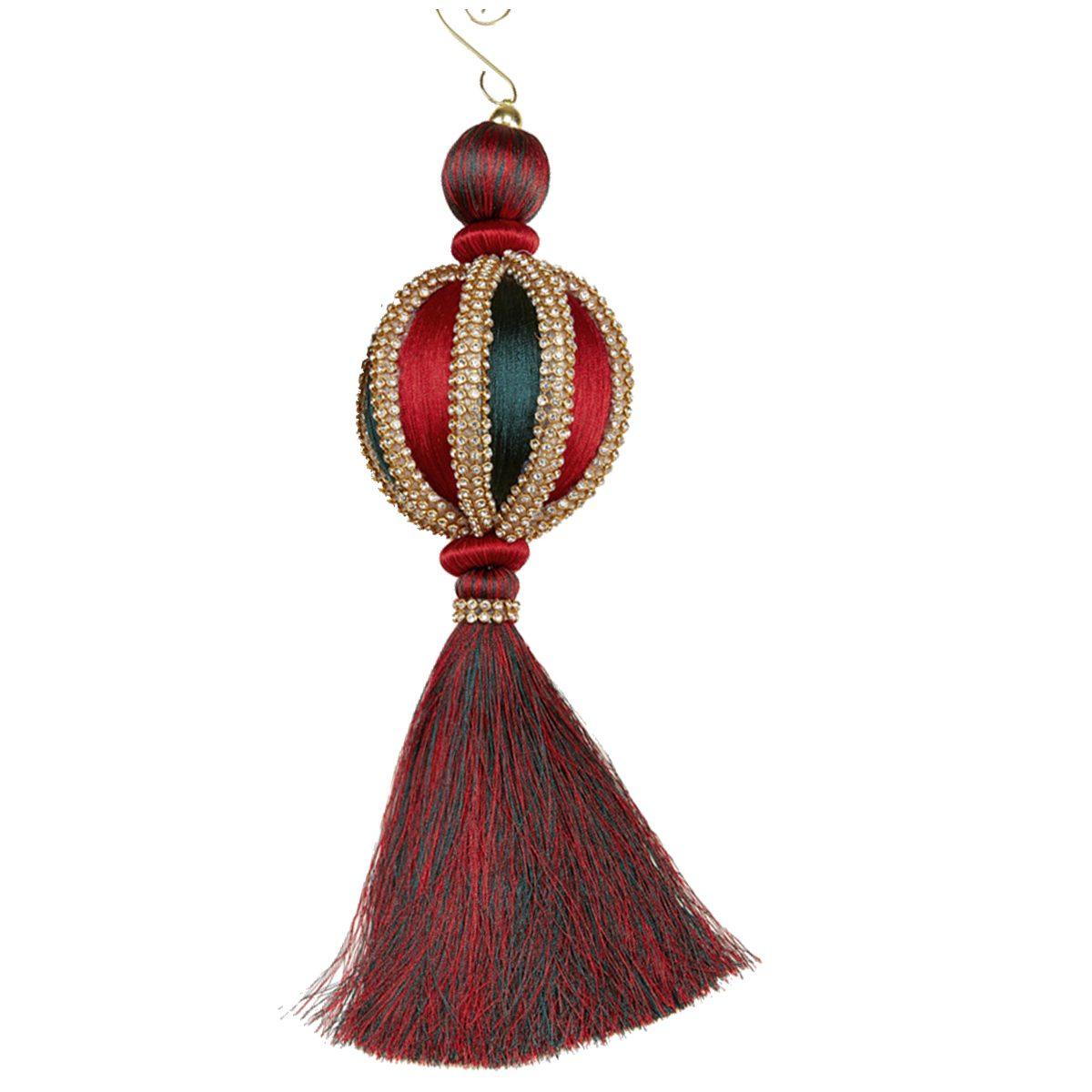 Decorazione Natalizia Drops Verde Rosso con Strass cm.Ø9x26 |Fade