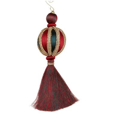 Decorazione Natalizia Drops Verde Rosso con Strass cm.Ø9x26 |Fade