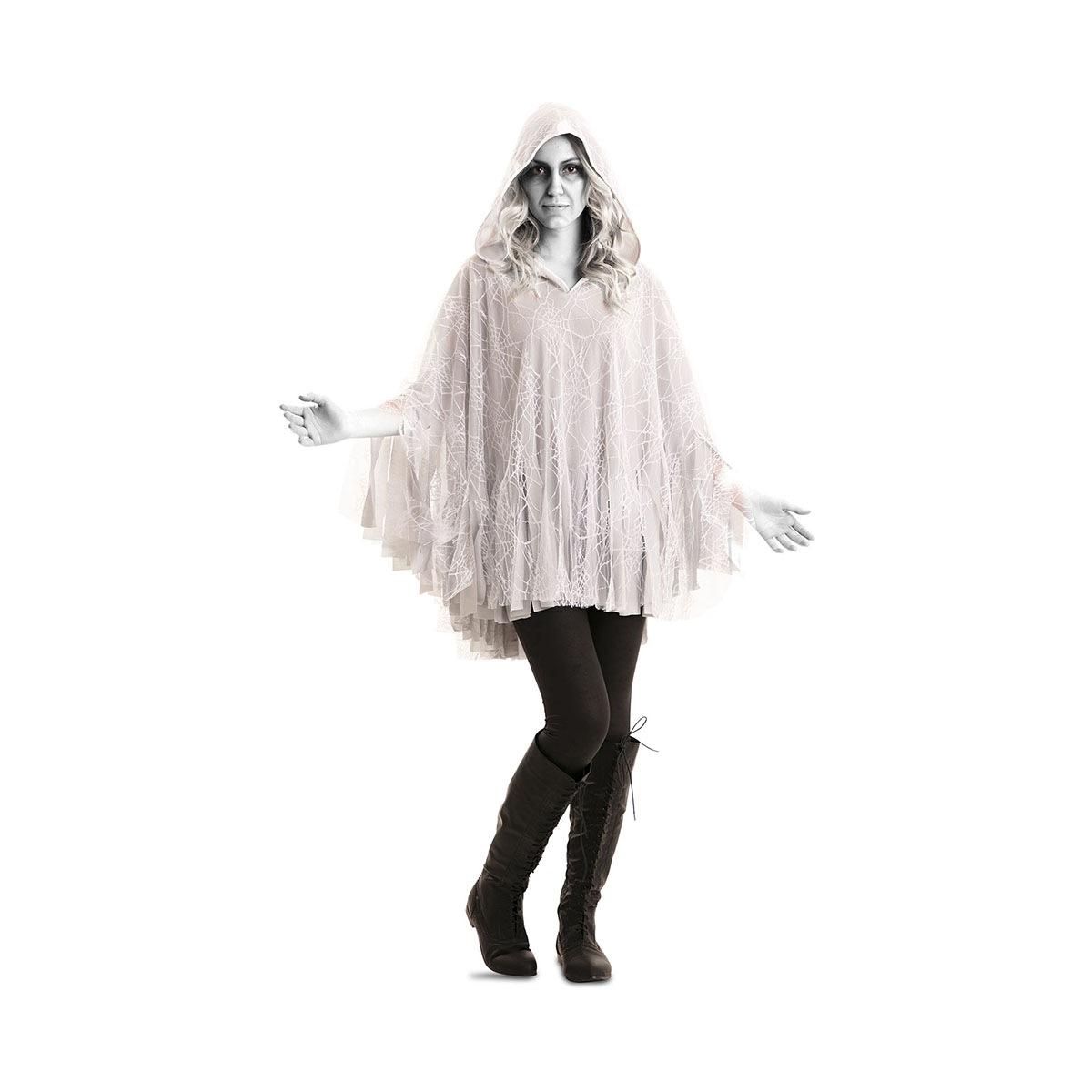 Mantello Bianco con Ragnatele e Cappuccio M/L |Fyasa