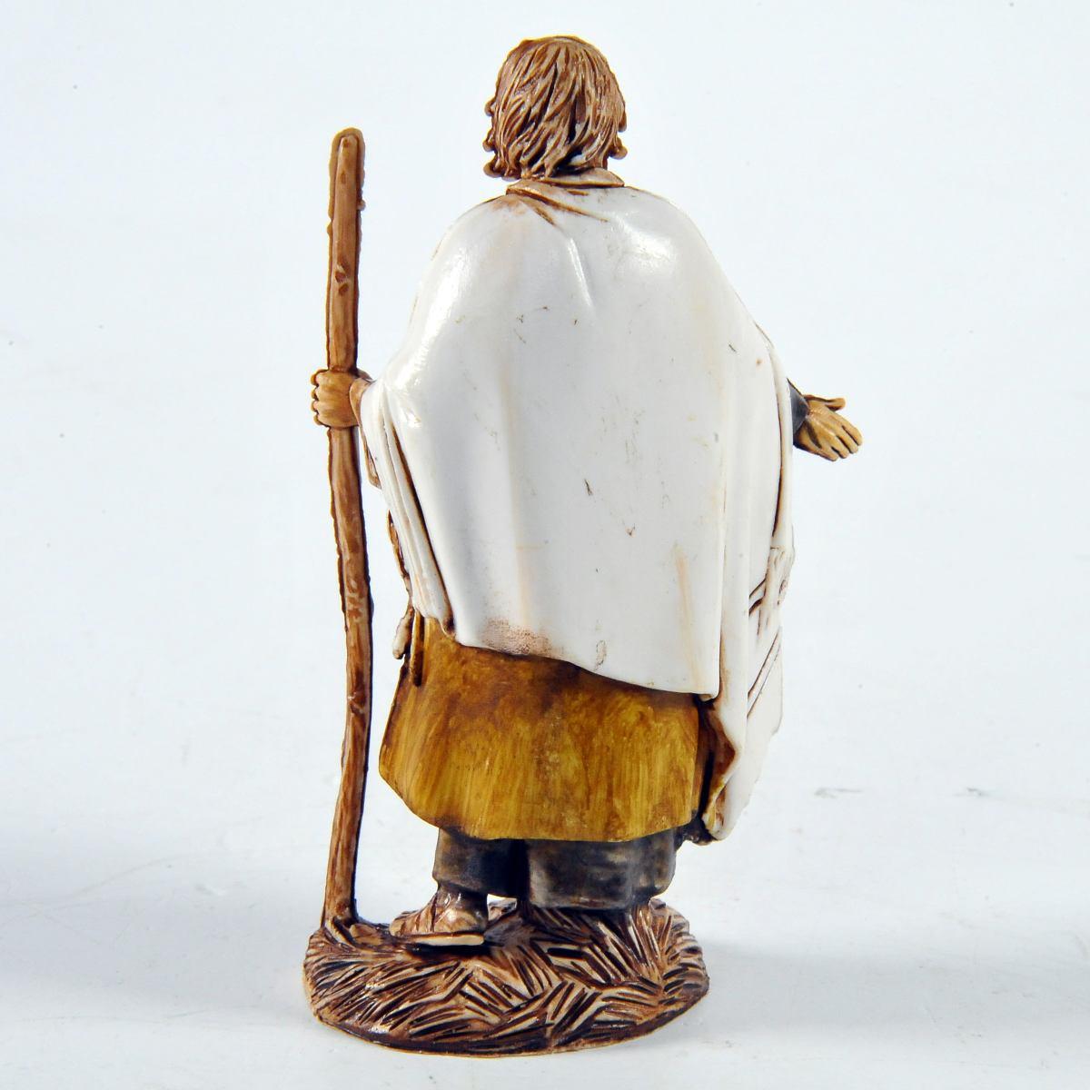 Statua presepe 10 cm san giuseppe con bastone