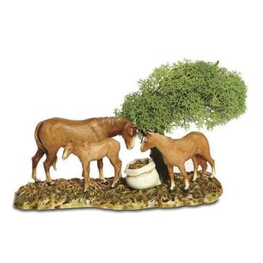 Animali Gruppo 3 Cavalli con Albero Statue da cm.8 | Moranduzzo
