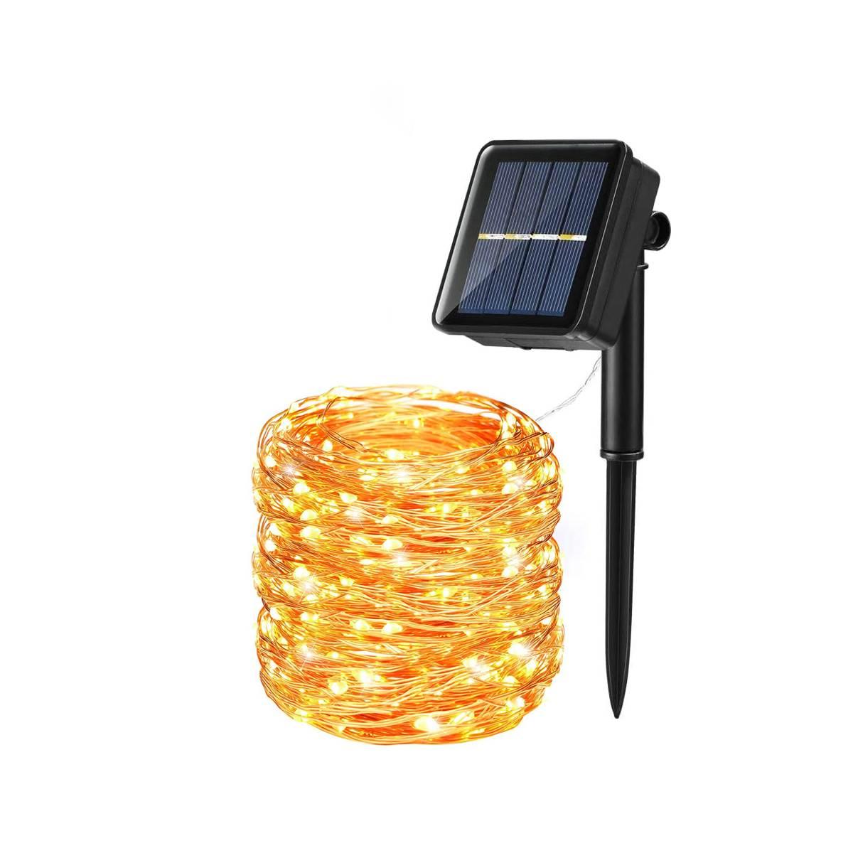 Luci Natale esterno LED 300 Micro Bianco Caldo con Giochi Luce Solare mt.30 |New Power