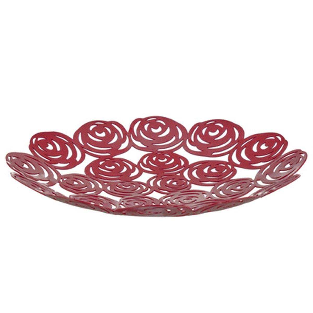 Portafrutta Metallo Rose Rosse cm.Ø30 |Montemaggi