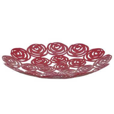 Portafrutta Metallo Rose Rosse cm.Ø30 |Montemaggi