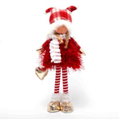 Pupazzo Bambina con Abito Rosso e Cappello cm.36 |Silani