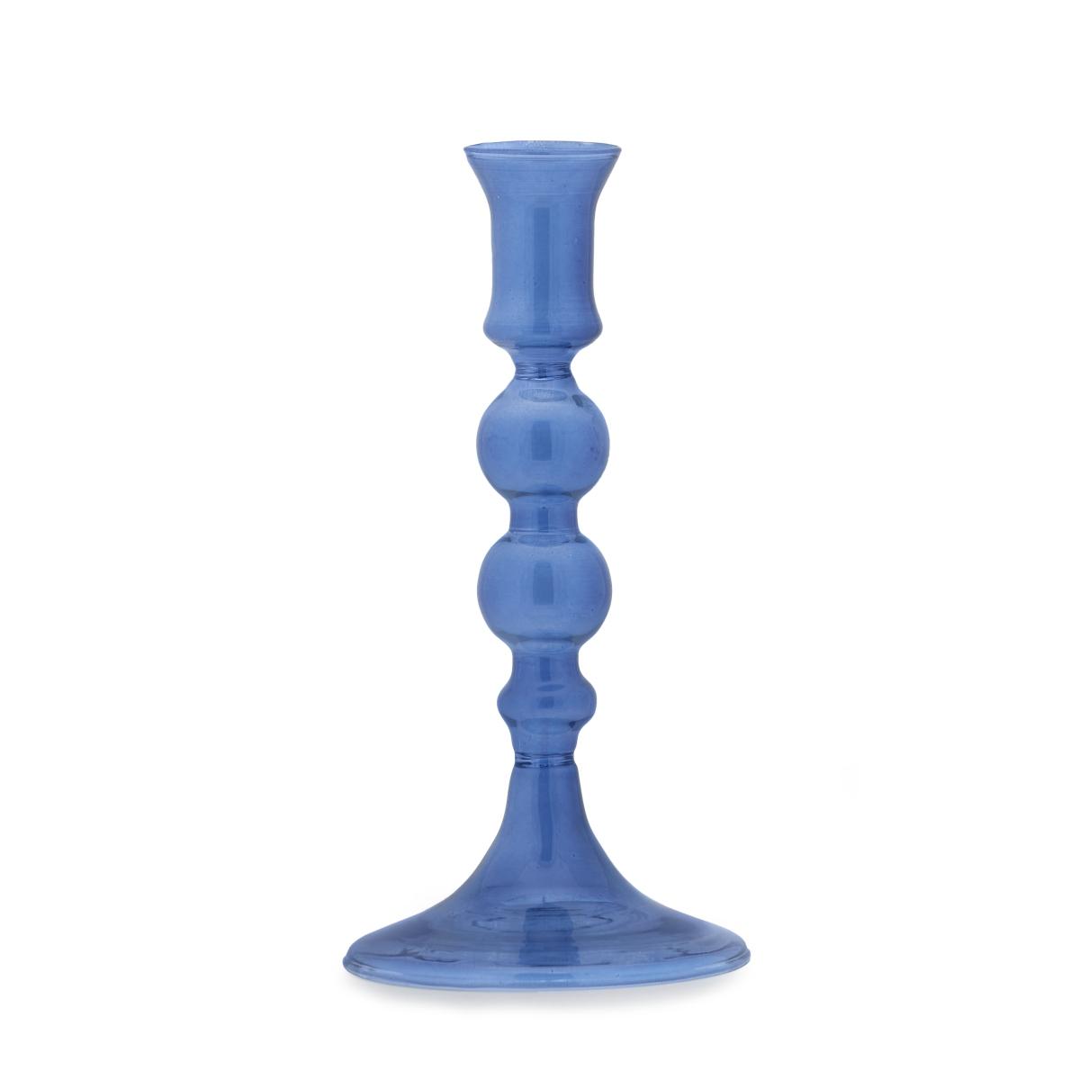 Candeliere con 1 Posto Candela Vetro Azzurro cm.20 |Fade