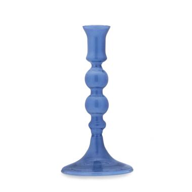 Candeliere con 1 Posto Candela Vetro Azzurro cm.20 |Fade