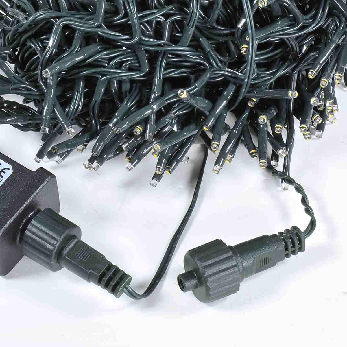 Luci Natale esterno LED 384 Cluster Bianco Freddo Prolungabile mt.13 |Silani