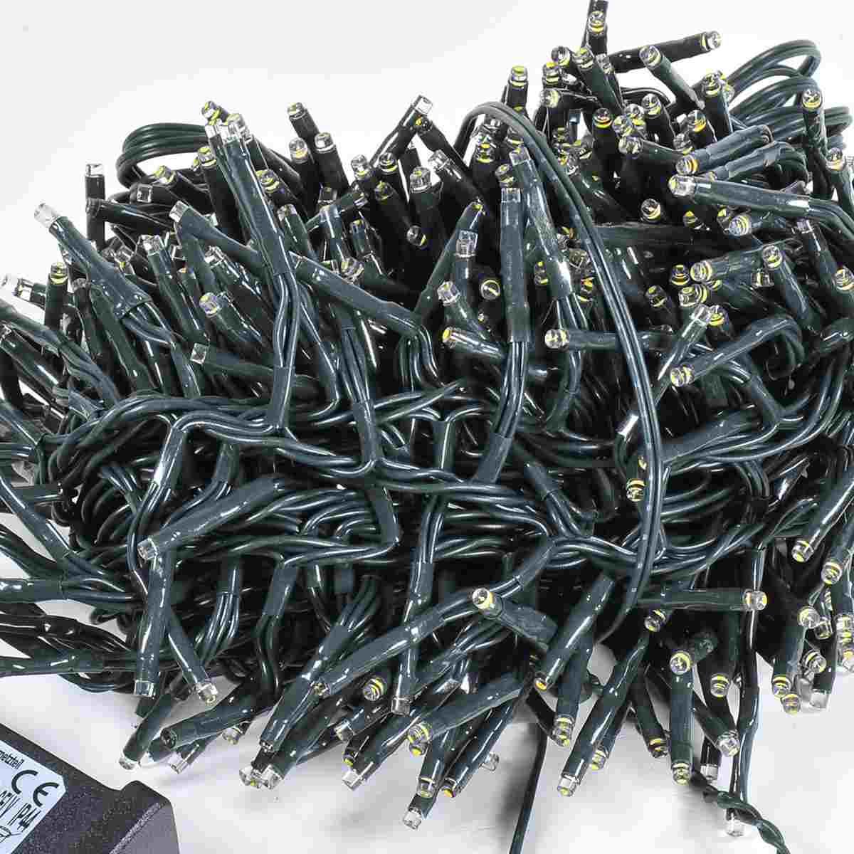 Luci Natale esterno LED 384 Cluster Bianco Caldo Prolungabile mt.13 |Silani