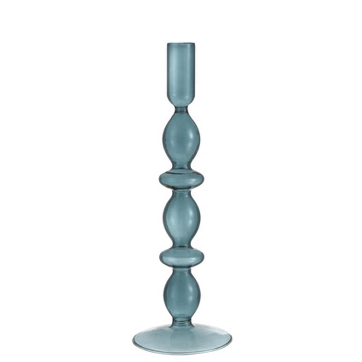 Candeliere con 1 Posto Candela Vetro Azzurro Sagomato cm.8,5xh26,2 |Montemaggi