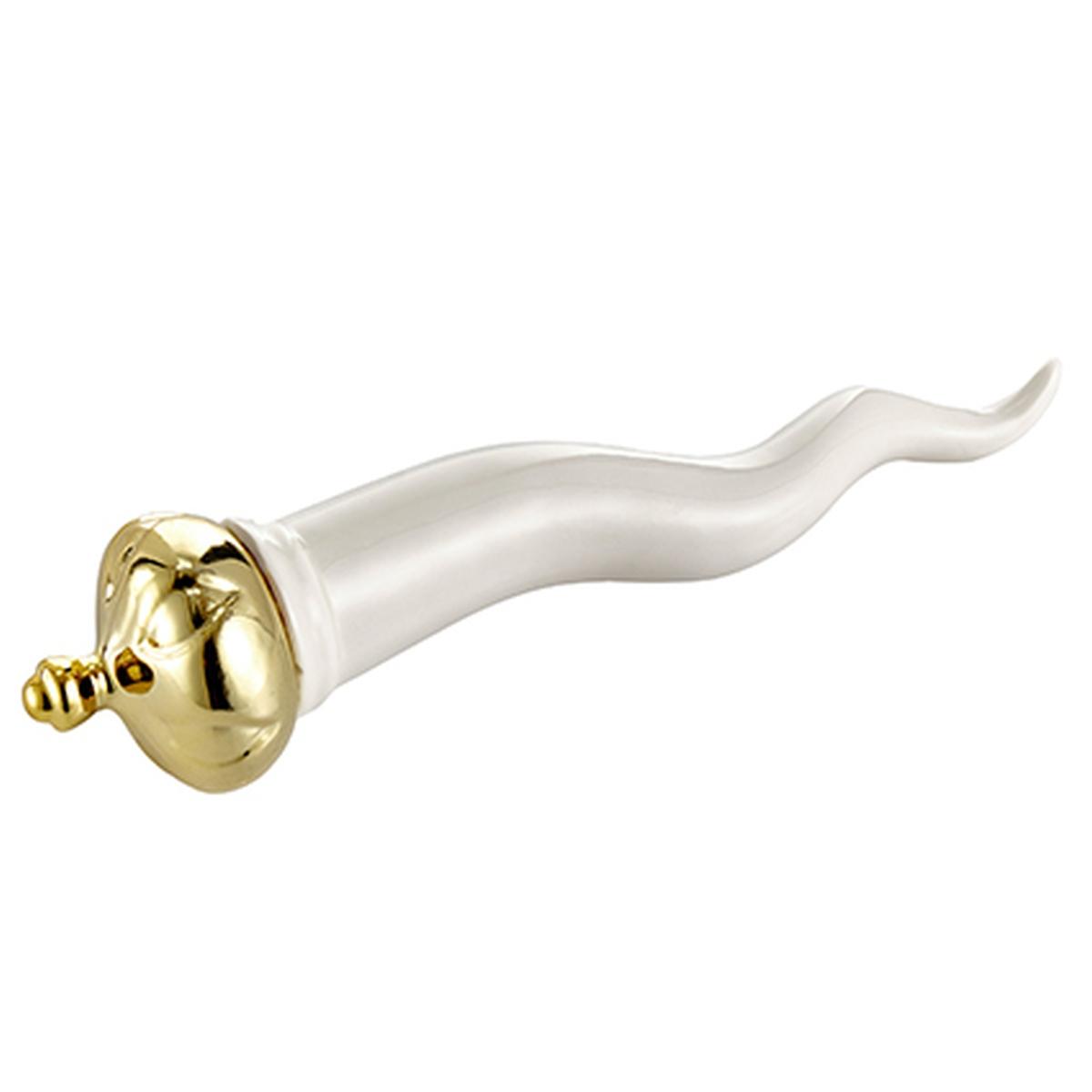 Corno Porcellana Bianco e Oro cm.Ø4x16