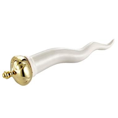 Corno Porcellana Bianco e Oro cm.Ø4x16