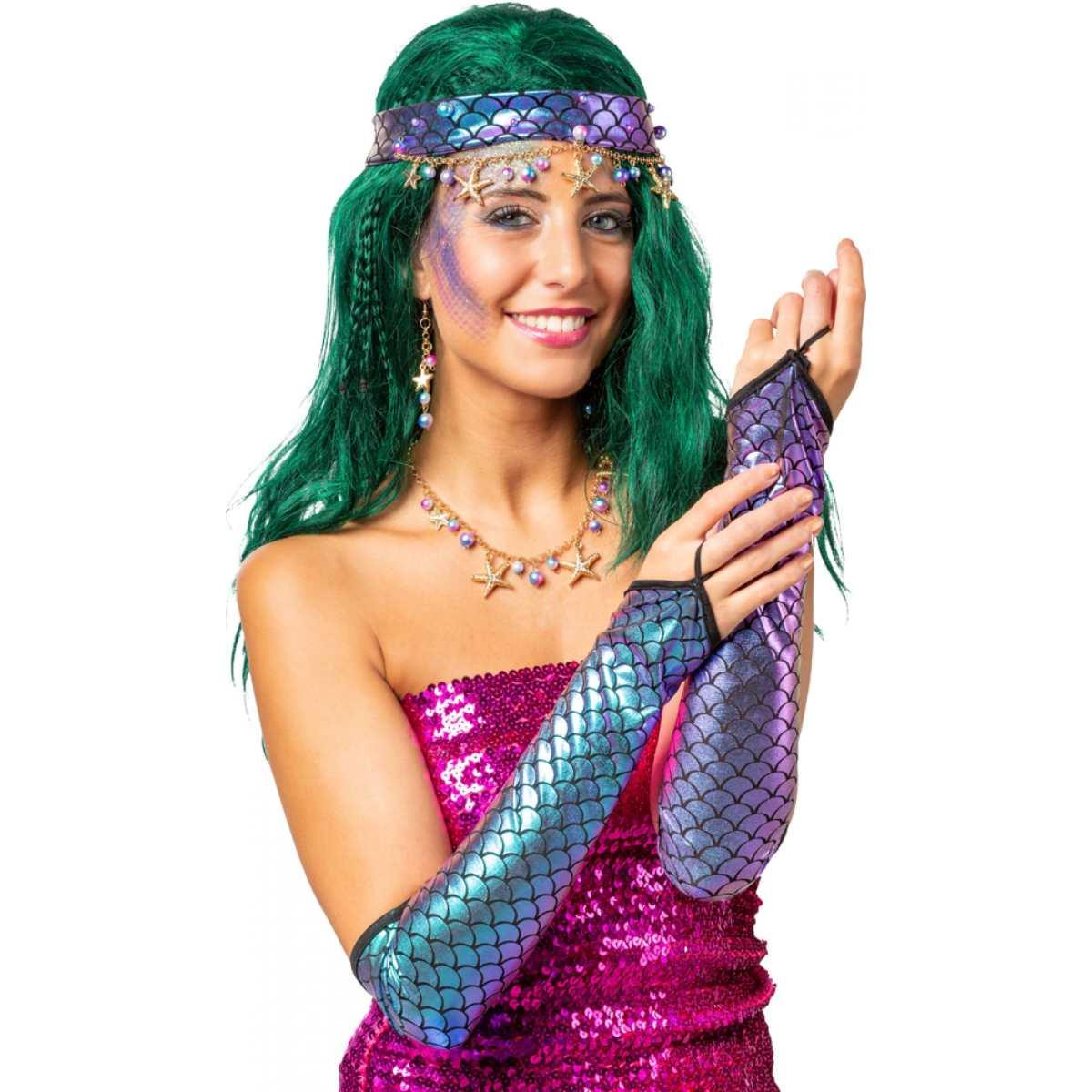 Sirena Con Fascia Guanti Collana Ed Orecchini |Orlob