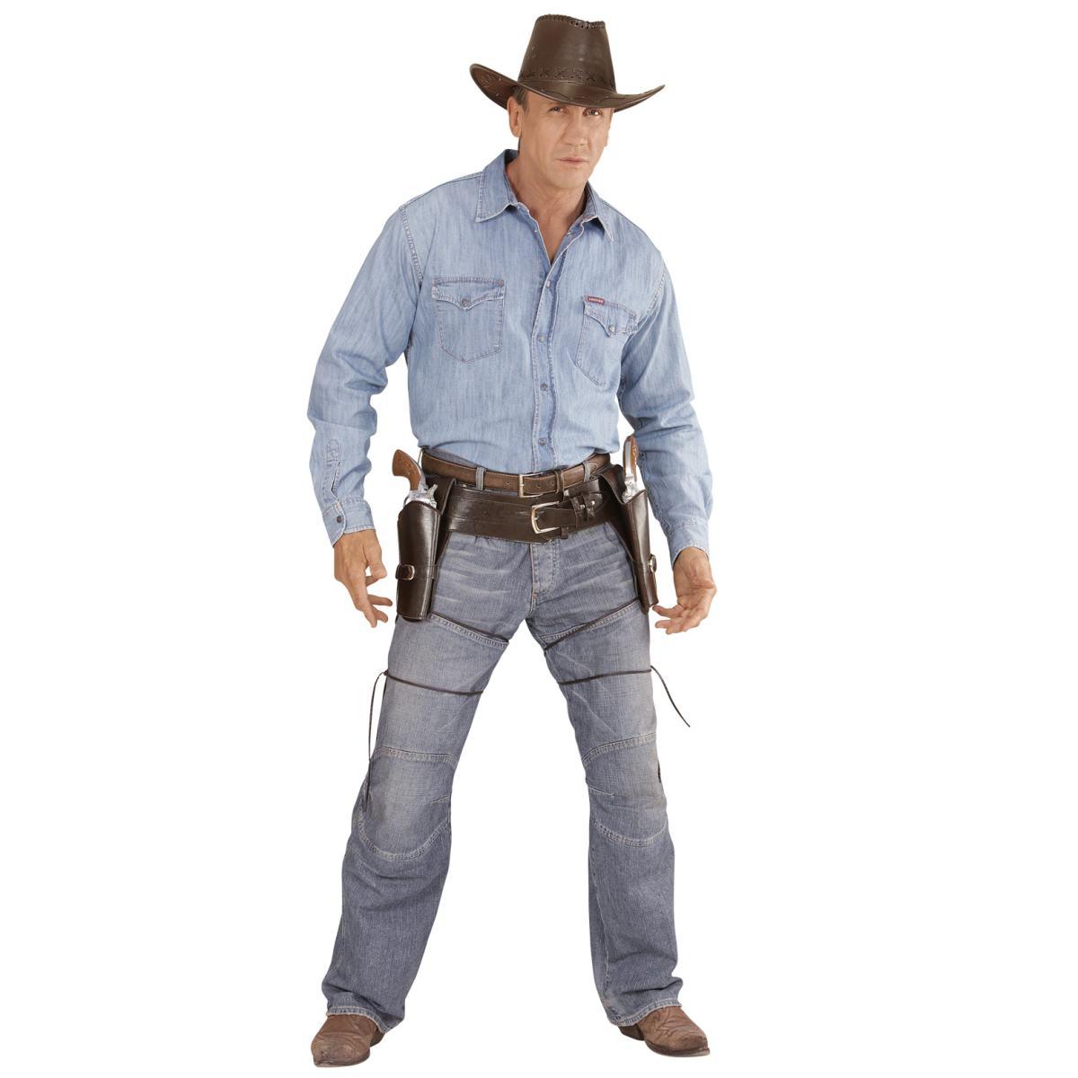 Cinturone Cowboy Fonfina 2 Posti Similpelle Marrone |Widmann
