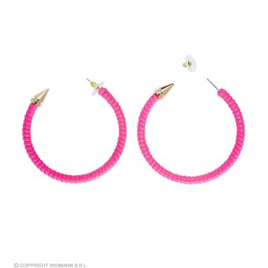 Orecchini Rosa A Cerchio Fluorescenti |Widmann
