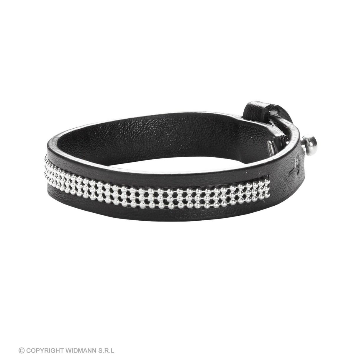 Bracciale Ecopelle Nero Con Strass |Widmann