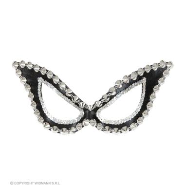 Maschera Viso Pvc Nera Con Borchie |Widmann