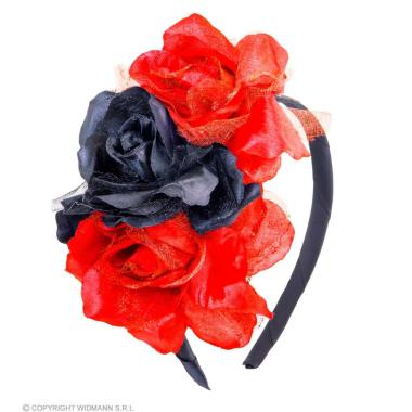 Cerchietto Con Fiori Rossi E Neri |Widmann