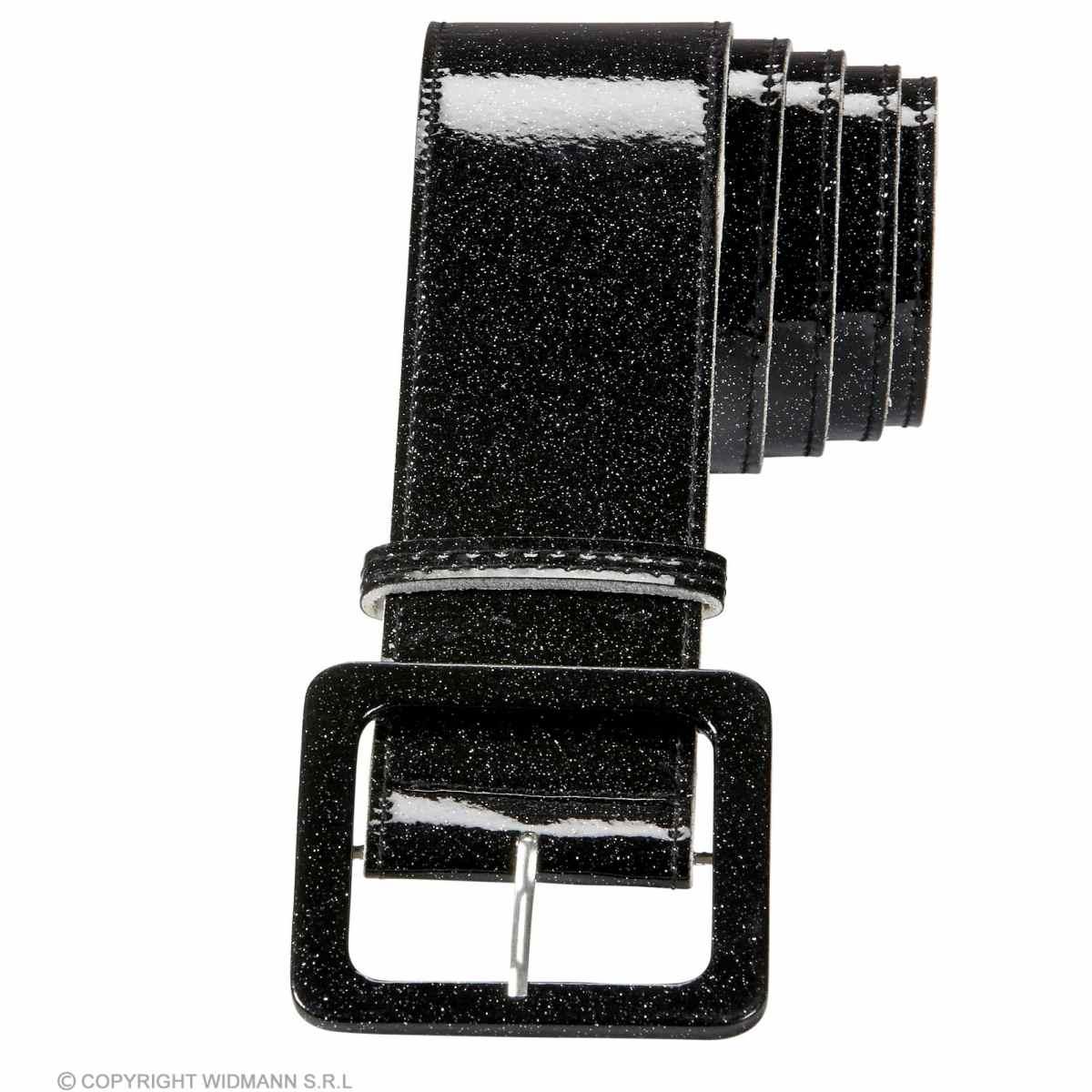 Cintura Nera Glitterata Con Fibbia |Widmann