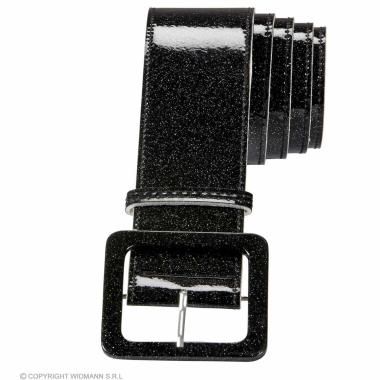 Cintura Nera Glitterata Con Fibbia |Widmann