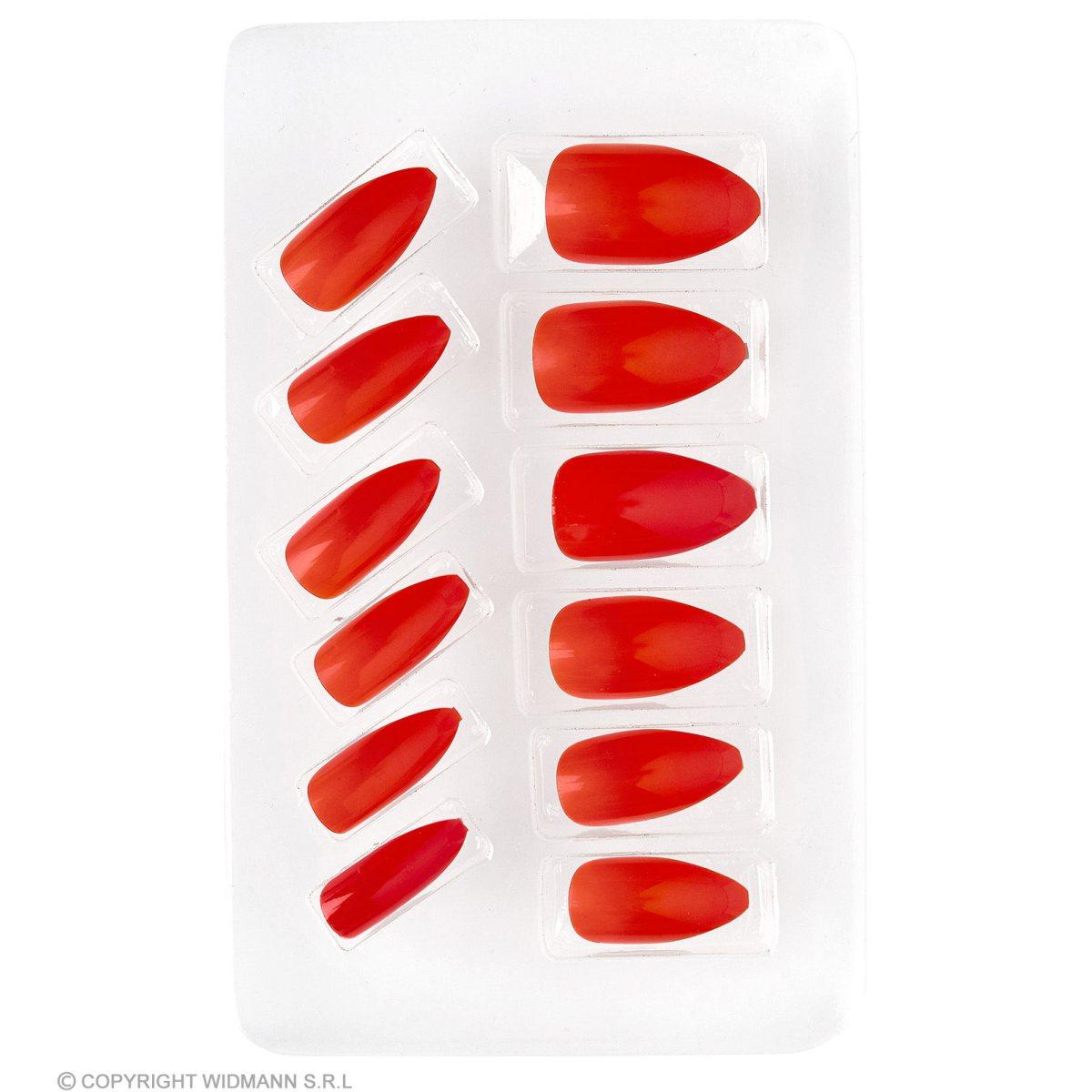 Unghie Adesive Rosse Set pz.12 |Widmann