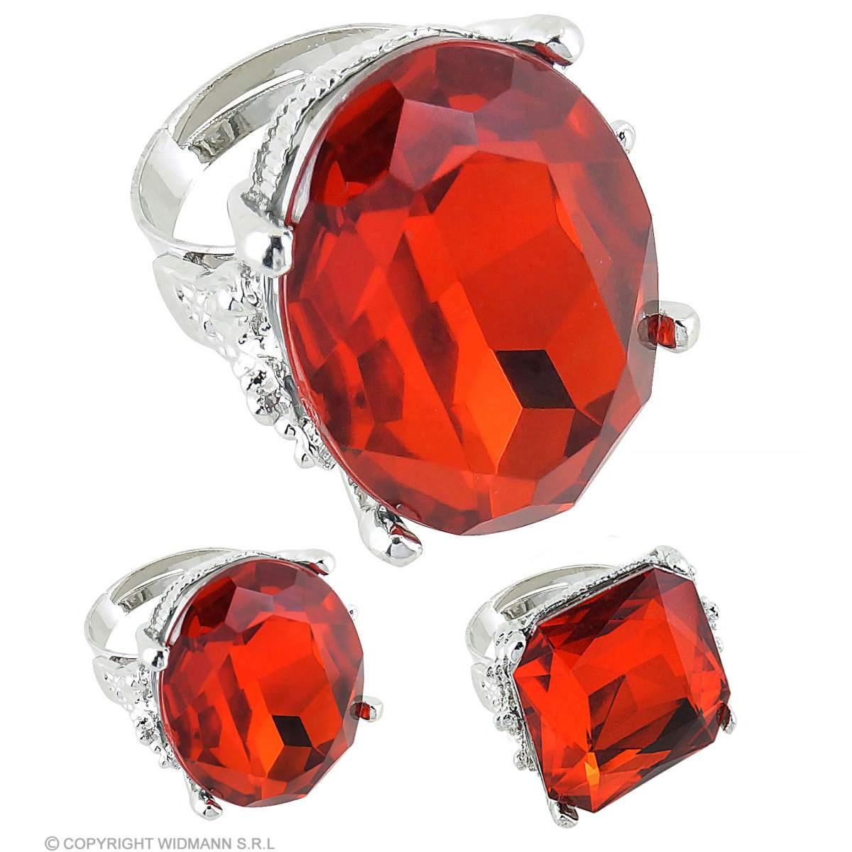 Anello Argento Con Pietra Rossa 3 Modelli Assortiti |Widmann